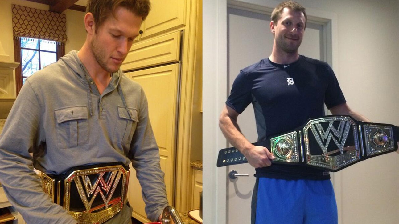 Battle of the bling: Kershaw, Scherzer show off WWE belts