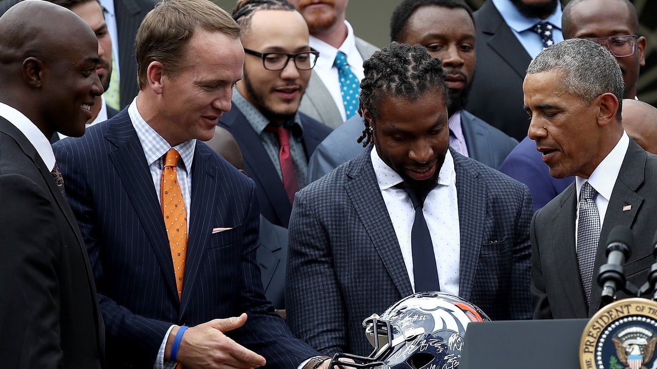 Barack Obama pokes fun at Peyton Manning during Broncos' White House visit