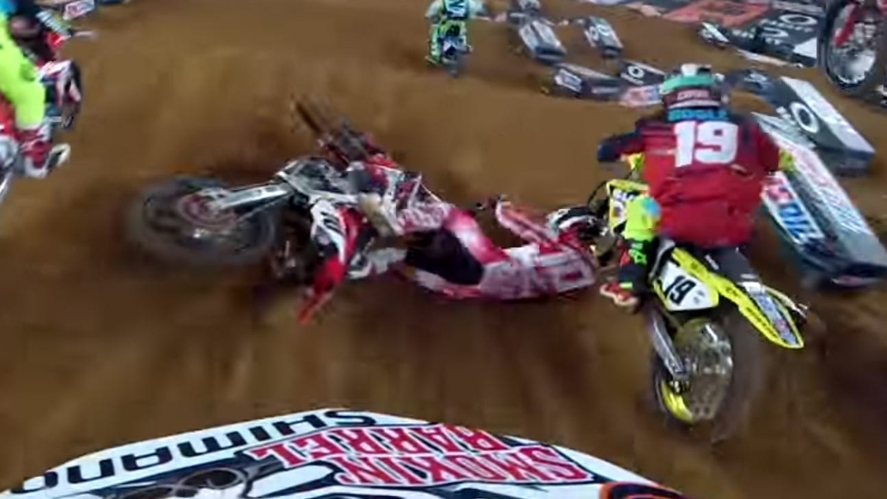 GoPro video shows rider getting hit in head at the Arlington Supercross
