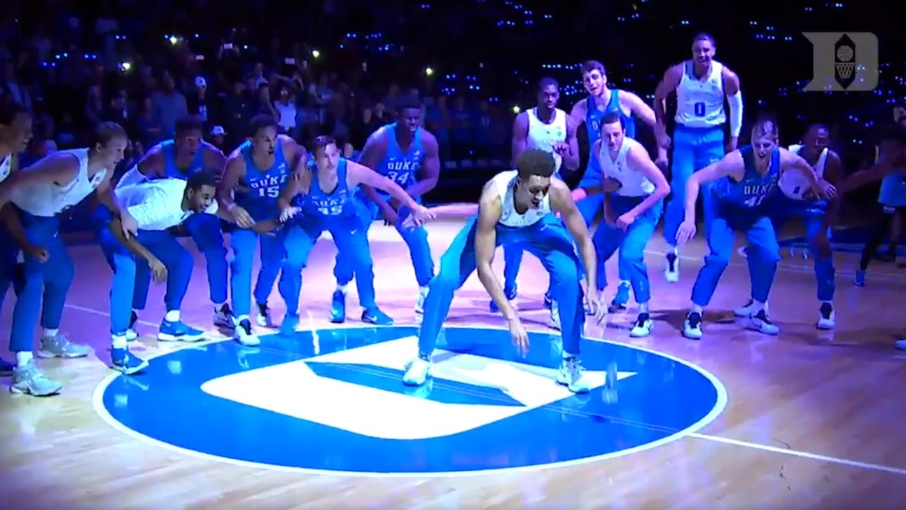 Duke basketball team stages the most dramatic water bottle flip