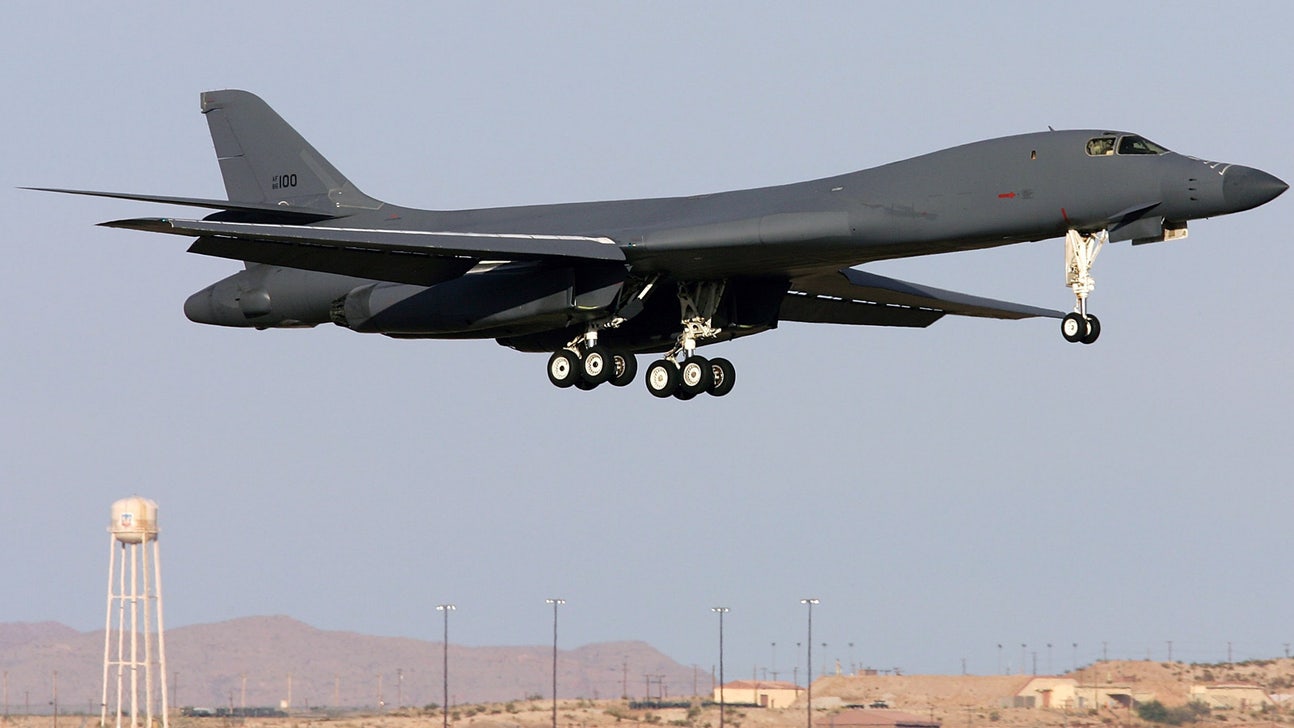 Watch as B-1B bomber takes off during Sprint Cup inspection