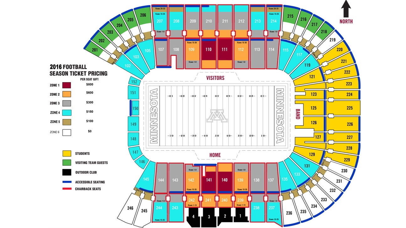 Gophers introduce scholarship seating for football games