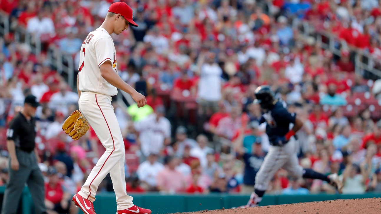 Weaver tagged for eight runs in Cardinals' 11-4 loss to Braves