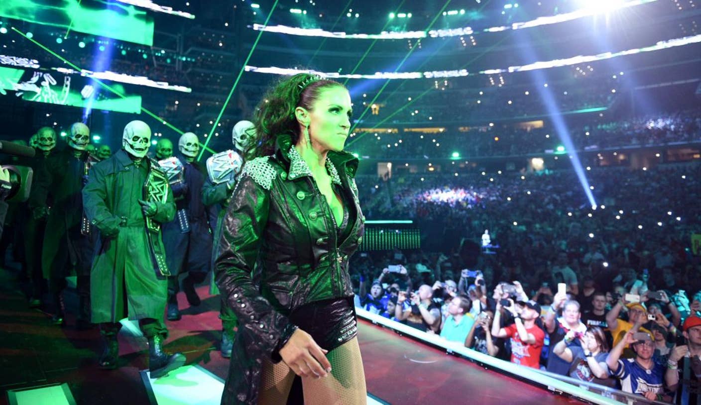 BOW DOWN TO THE QUEEN - Stephanie Mcmahon as Triple H