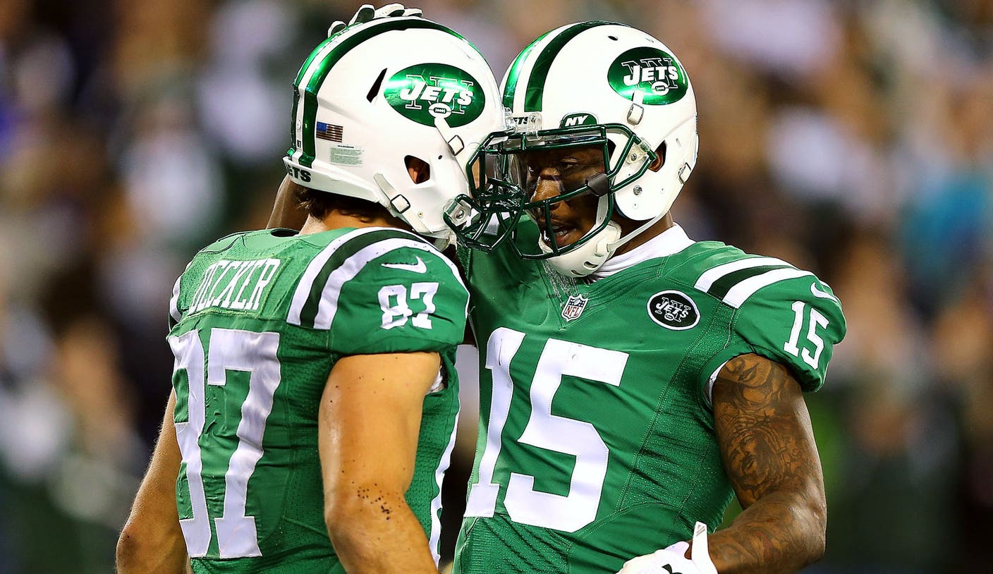 Jets' Eric Decker, Brandon Marshall set NFL record for WR duo