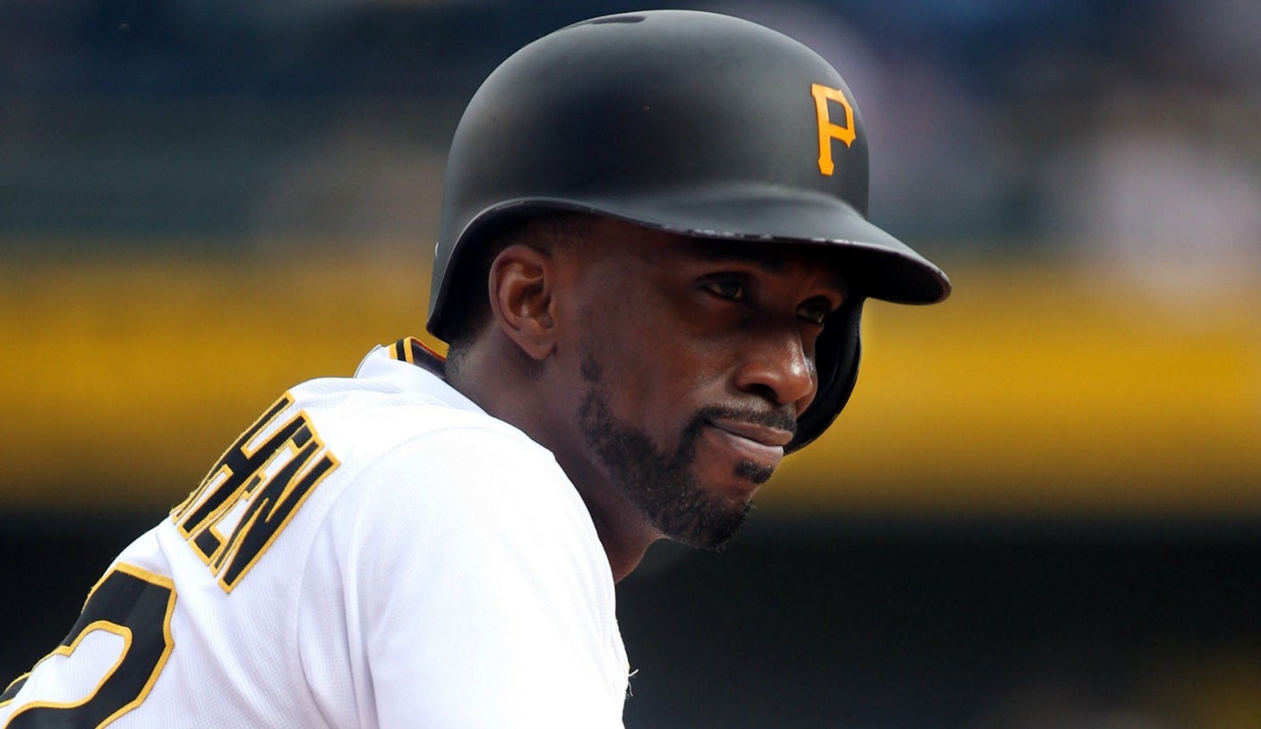 Pittsburgh Pirates' Andrew McCutchen shows his All-Star jersey