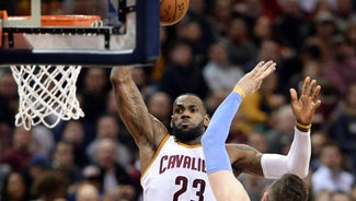 Next Story Image: Watch Denver's Jusuf Nurkic reject LeBron at the rim, then stare him down