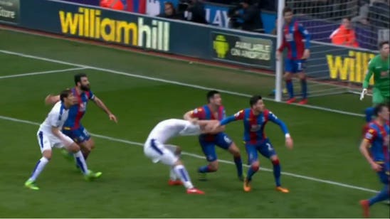 Crystal Palace defender rips Leicester City player's shirt clean off during game