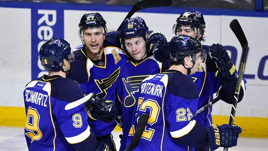 Watch: Blues hit the ice face-first in informal skate