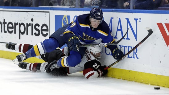 Blues get banged up in hard-fought 3-1 loss to Coyotes
