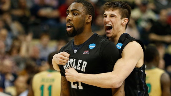 Roosevelt Jones celebrates his first career 3-pointer with a dab