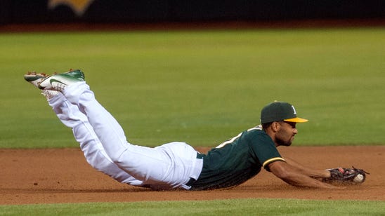 Watch: A's Semien flashes defensive promise with great glove-flip double play