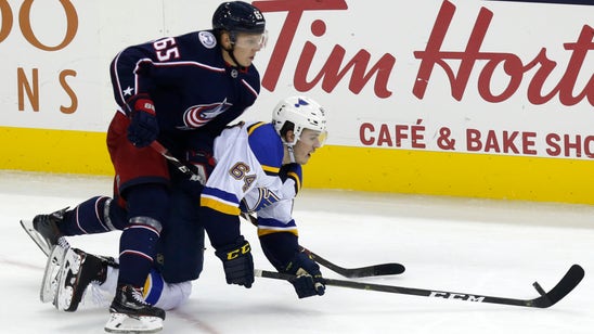 Blais scores twice in Blues' 5-1 preseason victory over Blue Jackets