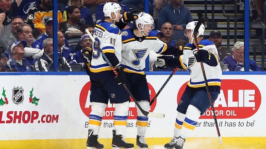 Sundqvist scores twice before injury as Blues defeat Lightning 4-3