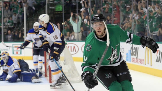 Faksa goal and assist give Stars edge over Blues in Game 1