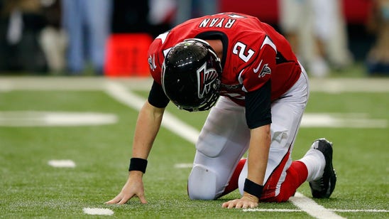 Watch Matt Ryan get intercepted by his coach in practice