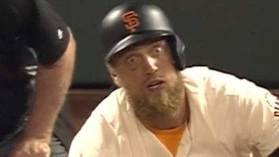 Hunter Pence's eyes were bigger than the baseball after this single