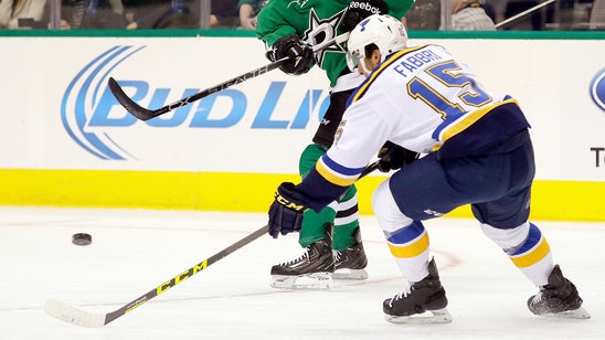 WATCH: Blues pelt Robby Fabbri with plane detritus after rookie officially makes team