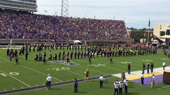 East Carolina University band members booed after kneeling during anthem