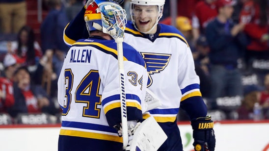 Blues beat Caps for 4th straight shutout, this time with Allen in goal
