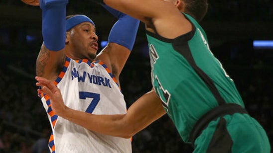 Knicks hold off Celtics after Anthony sprains ankle