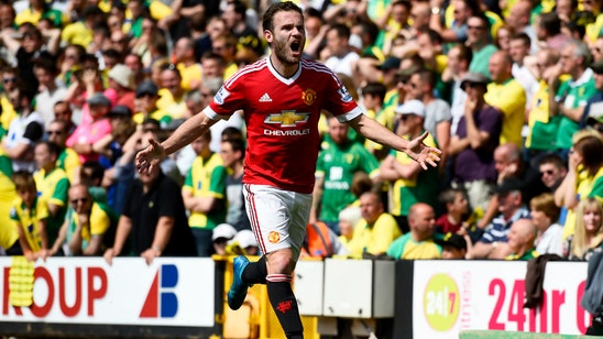 Mata strike sinks Norwich as United close on top four spot