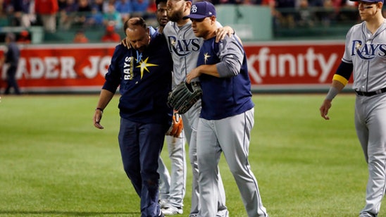 Rays RF Steven Souza Jr. leaves game after crashing into wall