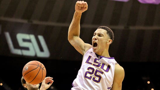 Ben Simmons shows LeBron his LSU-themed LeBron sneakers