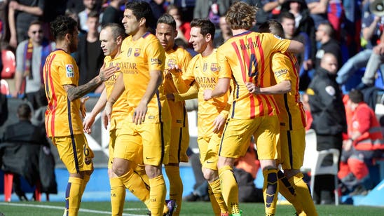 Barcelona equal club record with toiling win at Levante