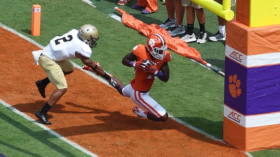 Photo: Injured Clemson WR Williams does his best Superman impression