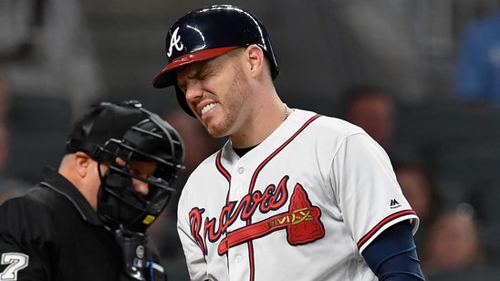 Freddie Freeman exits after being hit on wrist, to undergo further tests