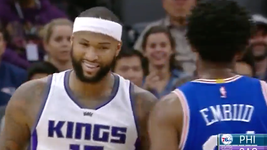 Watch DeMarcus Cousins and Joel Embiid engage in a spirited war of butt slaps