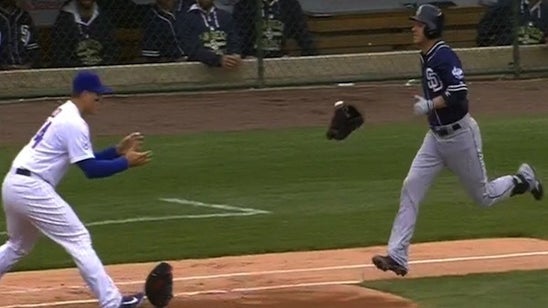 Jon Lester flips glove to first for out