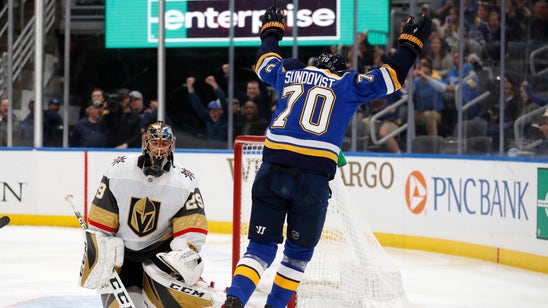 Sundqvist notches goal and assist in return as Blues defeat Golden Knights 4-2