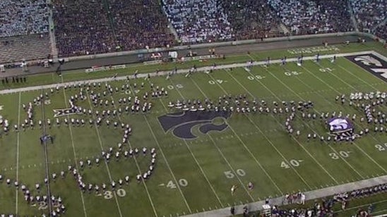K-State fans stand by marching band after halftime show