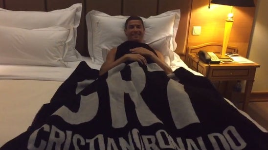 Shirtless Cristiano Ronaldo awkwardly introduces his new line of luxury blankets