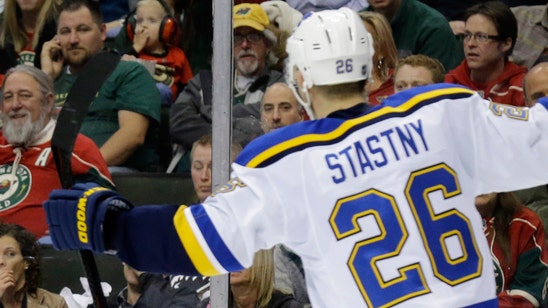 Stastny is back for the Blues after missing 16 games with broken foot