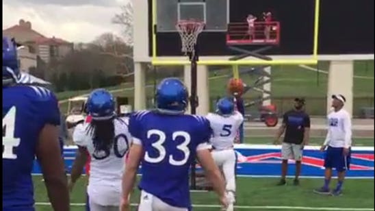 Kansas football halts practice for a game of 'Knockout' ahead of Sweet 16