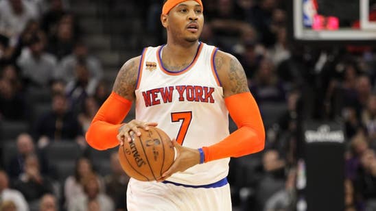Watch Carmelo Anthony coach his 9-year-old son at Knicks practice facility