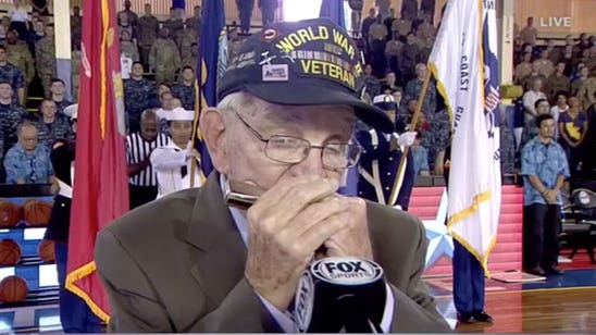 World War II veteran wows Pearl Harbor crowd with national anthem on harmonica