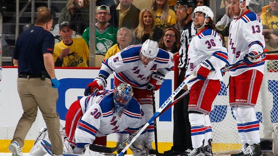 Henrik Lundqvist suffers a freak injury at the hands of his own teammate