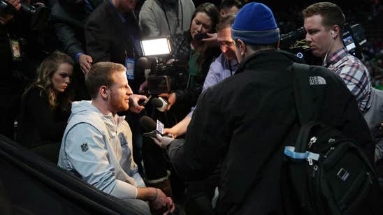 Injured Carson Wentz soaks in Super Bowl media night