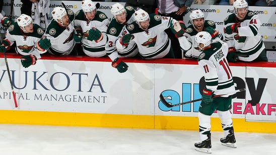 Zach trick: Wild's Parise sends hats flying in opposing arena