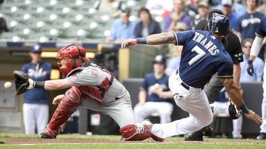 Arcia homers, Thames scores twice as Brewers sweep Reds
