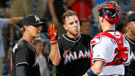 The benches cleared when Atlanta Braves reliever buzzed Jose Fernandez's head