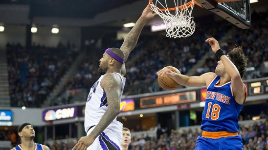 VIDEO: DeMarcus Cousins spins past Porzingis, throws down reverse dunk