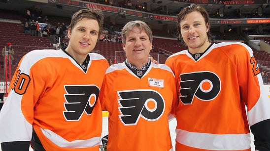 All in the family: Papa Schenn honors Flyers sons with altered jersey