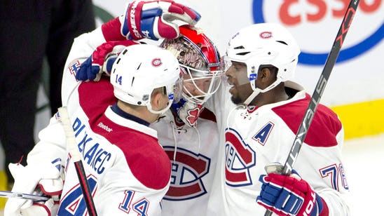 Condon stars in NHL debut, keeps Canadiens perfect through three games