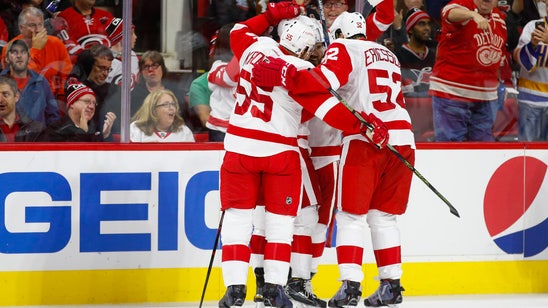 Pulkkinen scores two, Red Wings beat Hurricanes 4-3