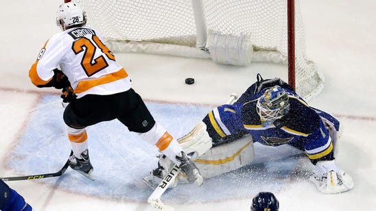 Blues allow three second-period goals in 4-2 loss to Flyers